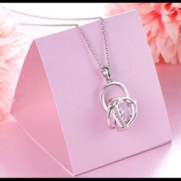 925 sterling silver Blue zircon jeweled necklace - Picture 6 of 6